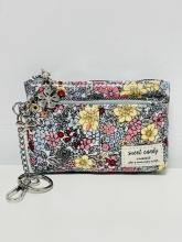 Monedero 3 cremalleras impermeable Sweet Candy  Estampado Liberty (Tonos azul, amarillo y rosa)