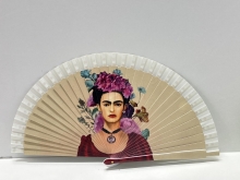 Abanico de madera dise�o Frida Kahlo