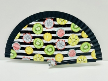 Abanico de madera dise�o FRUTAS