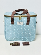 Nevera Bolsa / Trmica Sweet&Candy estampado lunares, color azul (Impermeable, repelente al agua)