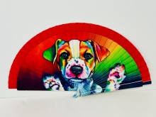 Abanico de madera Diseo Perros