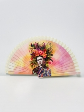 Abanico de madera diseño Frida Kahlo