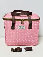 Nevera Bolsa / Trmica Sweet&Candy estampado Lunares, color rosa (Impermeable, repelente al agua)