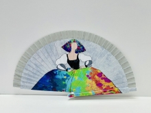 Abanico de madera dise�o MENINAS