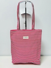 Bolsa Tote Bag La Matilda estampado rayas (FUCSIA/BLANCO)