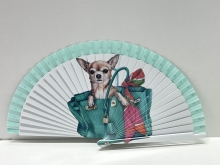 Abanico de madera Dise�o Perros