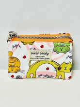 Monedero 3 compartimentos Sweet Candy  Estampado Gatos (Repelente al agua, impermeable)