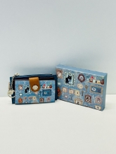 Tarjetero Sweet Candy estampado Gatos (BLUE)