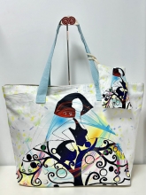 Bolso de Playa con neceser a juego estampado Meninas