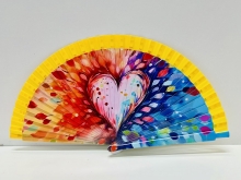 Abanico de madera dise�o Corazones