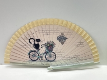 Abanico de madera dise�o Gatos