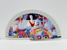 Abanico de madera dise�o MENINAS