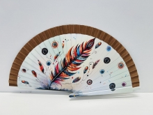 Abanico de madera dise�o Plumas