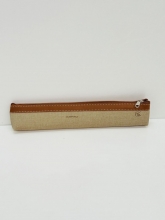 Funda abanico La Espuela en piel con cremallera (Color Beige)