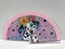 Abanico de madera Dise�o Perros