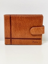 Cartera Pielini en piel de vacuno con cierre de clip para hombre (Color Cuero)