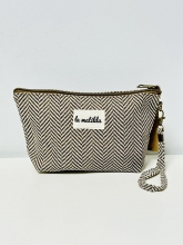 Neceser grande La Matilda (Color espiga marron y beige)