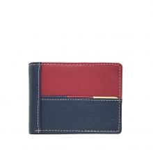 Cartera Pielini en piel de vacuno para hombre (Color Granate/Azul)