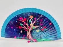 Abanico de madera diseo Arbol de la Vida