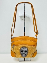 Bolso Bandolera polipiel Calavera (MUSTARD)