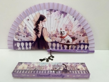 Abanico de madera pintado dos caras Sweet Candy