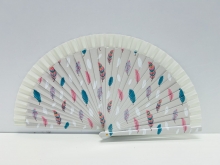 Abanico de madera dise�o Plumas