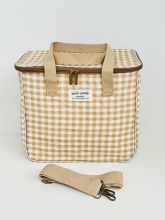 Nevera / Bolsa Térmica Sweet&Candy grande, estampado vichy (color beige)