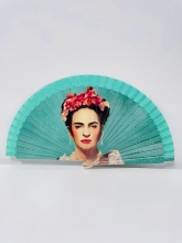 Abanico de madera diseño Frida Kahlo