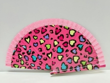 Abanico de madera dise�o Corazones