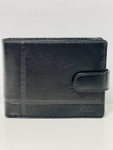 Cartera Pielini en piel de vacuno con cierre de clip para hombre (Color Negro)