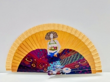 Abanico de madera dise�o MENINAS