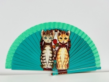 Abanico de madera diseo Gatos