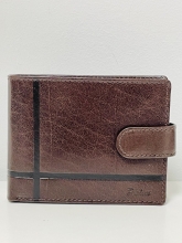 Cartera Pielini en piel de vacuno con cierre de clip para hombre (Color Marrn)