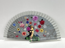 Abanico de madera dise�o Frida Kahlo