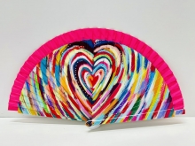 Abanico de madera dise�o Corazones