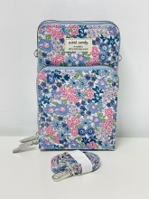 Bolso cuelga mvil 3 compartimentos impermeable Sweet Candy estampado Liberty(tonos azul/rosa)