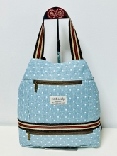 Mochila antirrobo Sweet Candy estampado Lunares, color azul (Impermeable, repelente al agua)