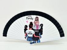 Abanico de madera mini, dise�o Familia