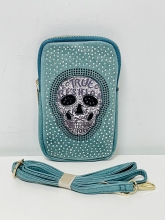 Cuelga movil de polipiel Calavera (AQUA GREEN)