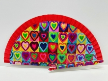 Abanico de madera dise�o Corazones