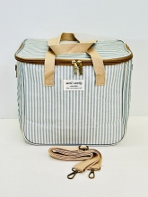 Nevera / Bolsa Trmica Sweet&Candy grande, estampado rayas (color blanco y verde)