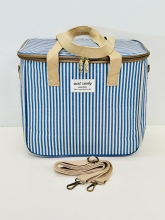 Nevera / Bolsa Trmica Sweet&Candy grande, estampado rayas (color blanco y marino)