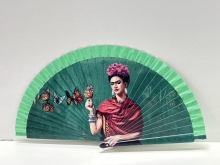 Abanico de madera dise�o Frida Kahlo