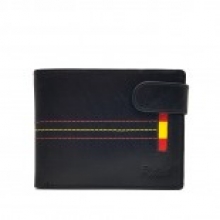 Cartera Pielini en piel de vacuno con cierre de clip para hombre (Color Negro)